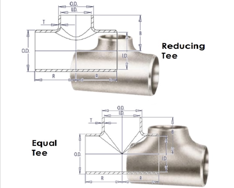 ASME B16.9 Butt Weld Equal Tee Reducing Tee