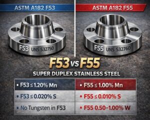 ASTM A182 F53 vs F55 Super Duplex Stainless steel