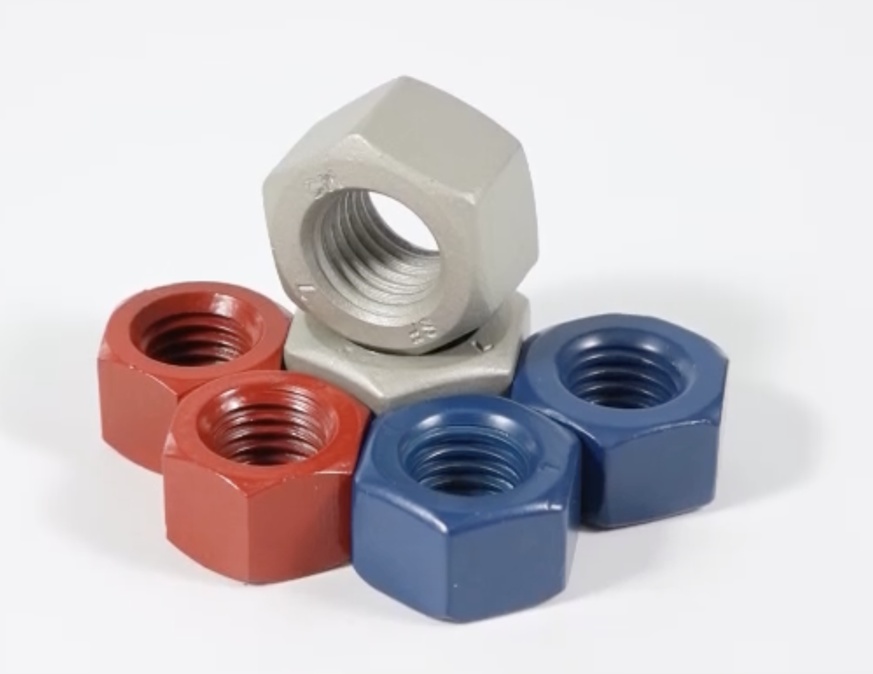 Fluorocarbon-coated-stud-bolt-A194-2H-nuts