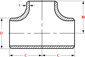 Dimension of ASTM A815 S32750 Tee According to ASME B16.9