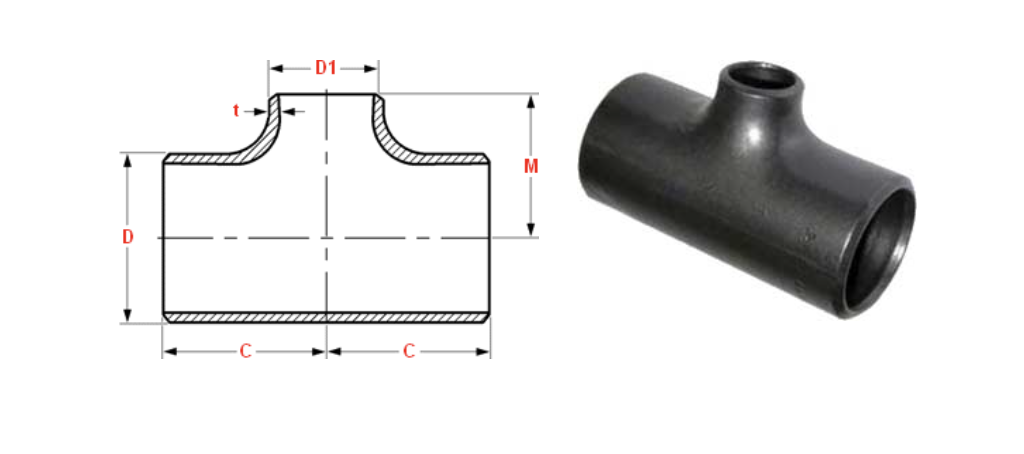 Dimensions Butt Weld Reducing Tee ASME B16.9