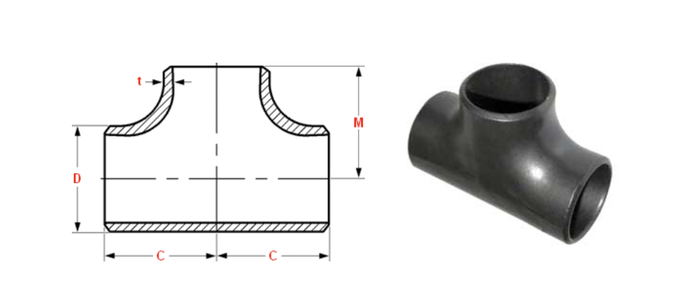 Dimensions Butt Weld Straight Tees ASME B16.9