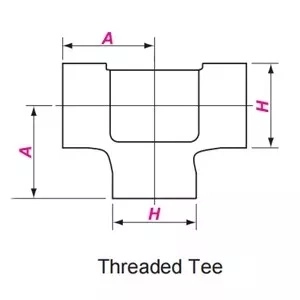 Dimension of  ASME B16.11  Threaded Tee