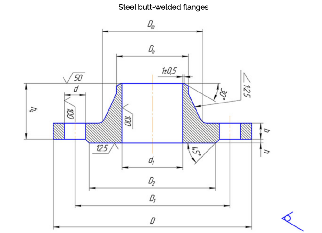 GOST 12821-80 Flange PN10 Dimensions